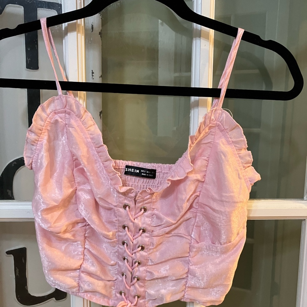 SHEIN Light Pink Ruffled Camisole